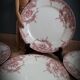 Set of 6 flat plates Red Dolphin 1920