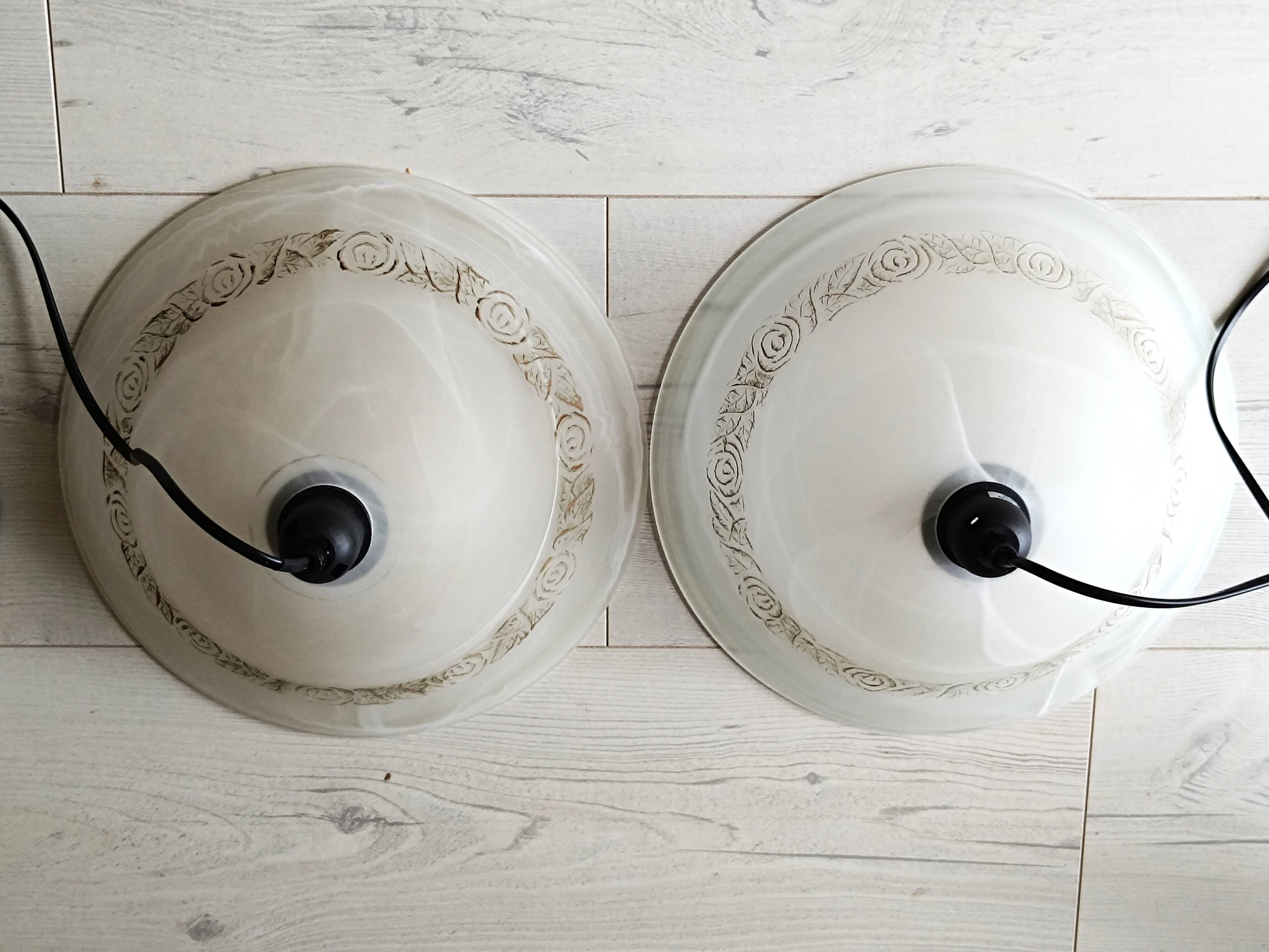 Pair of glass paste chandeliers