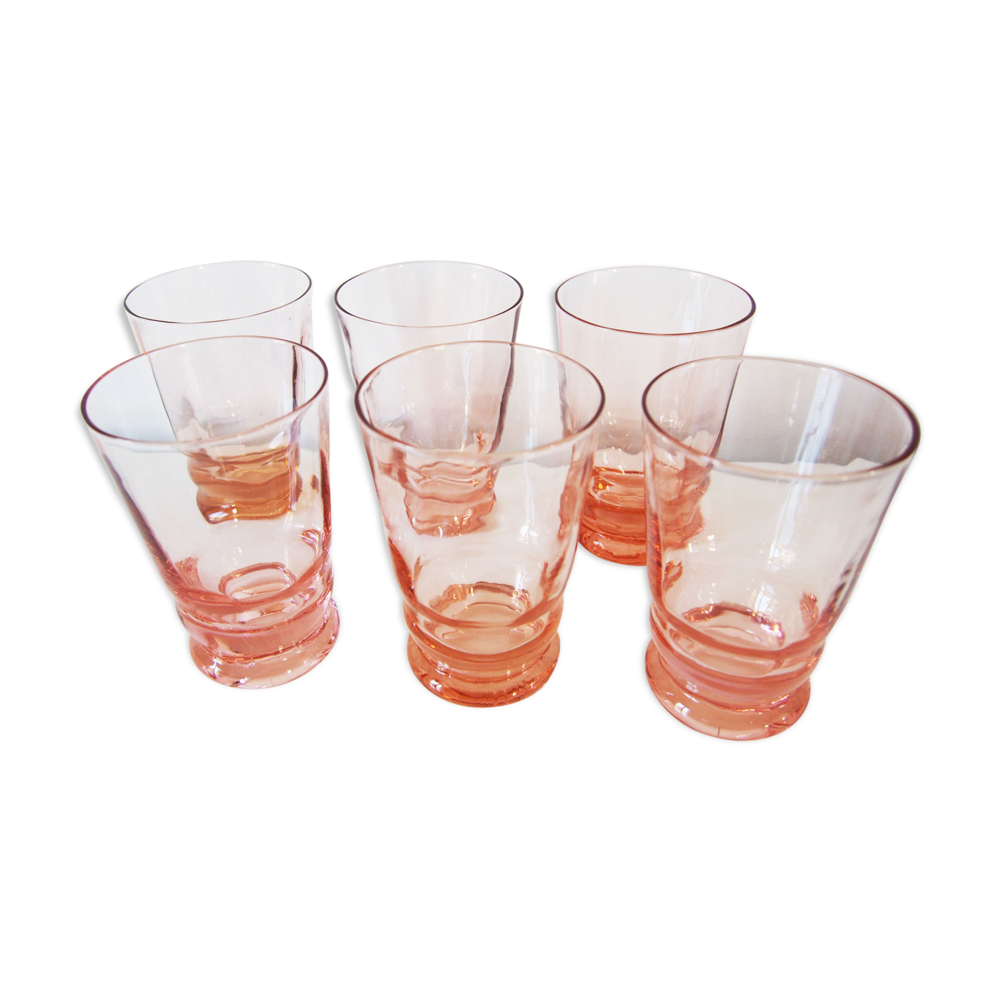 Set of 6 glasses pink