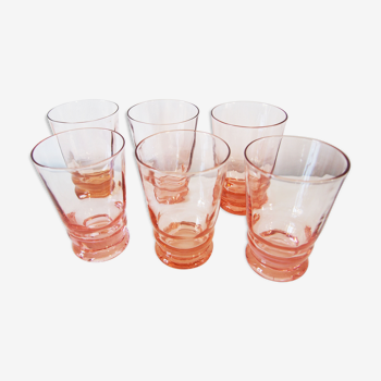 Série de 6 verres roses