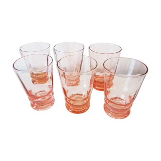 Série de 6 verres roses
