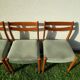 Lot of 4 Scandinavian chairs in wood and velvet fabric