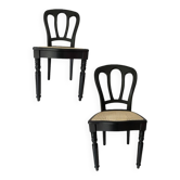 Paire de chaises Baumann cannées