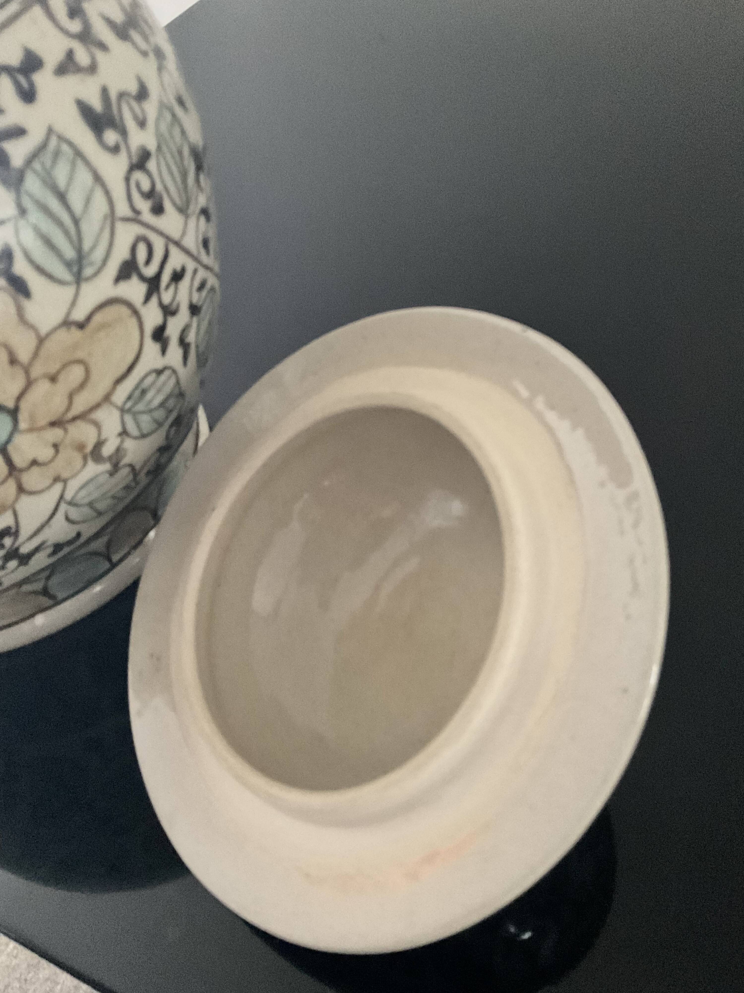 Vintage covered stoneware pot