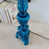 Turquoise ceramic lamp signed Pol Chambost - 1960.