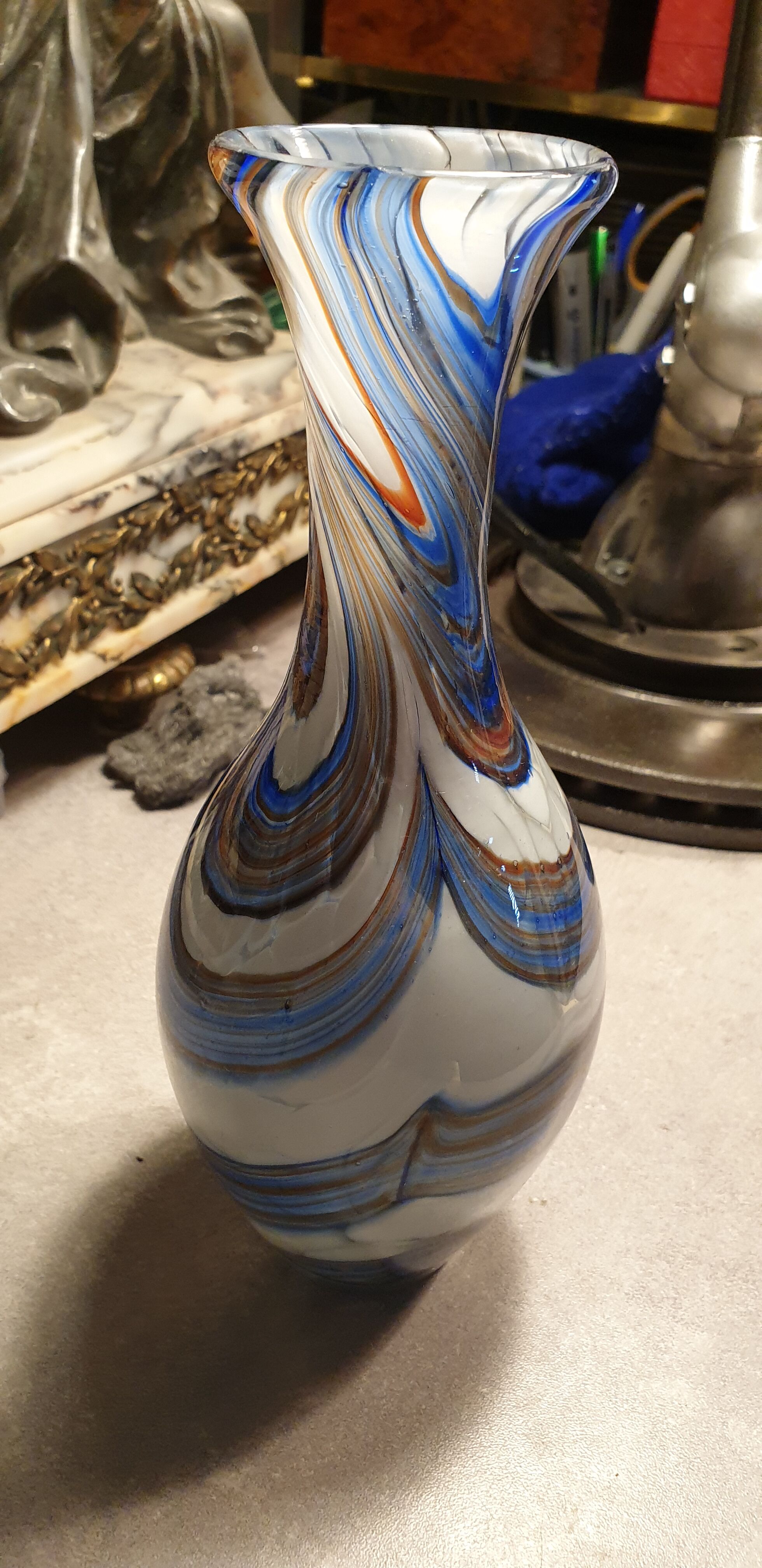 Vase blown to the cane