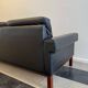 Midcentury leather and teak "Gotland" sofa, Ikea, Sweden, 1967