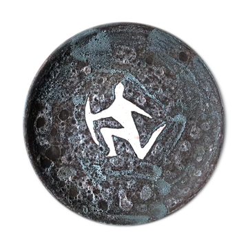 Wall plate in ceramic fat lava, rock decoration, 70s