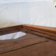 Carved wooden window with rear support for possible mirror