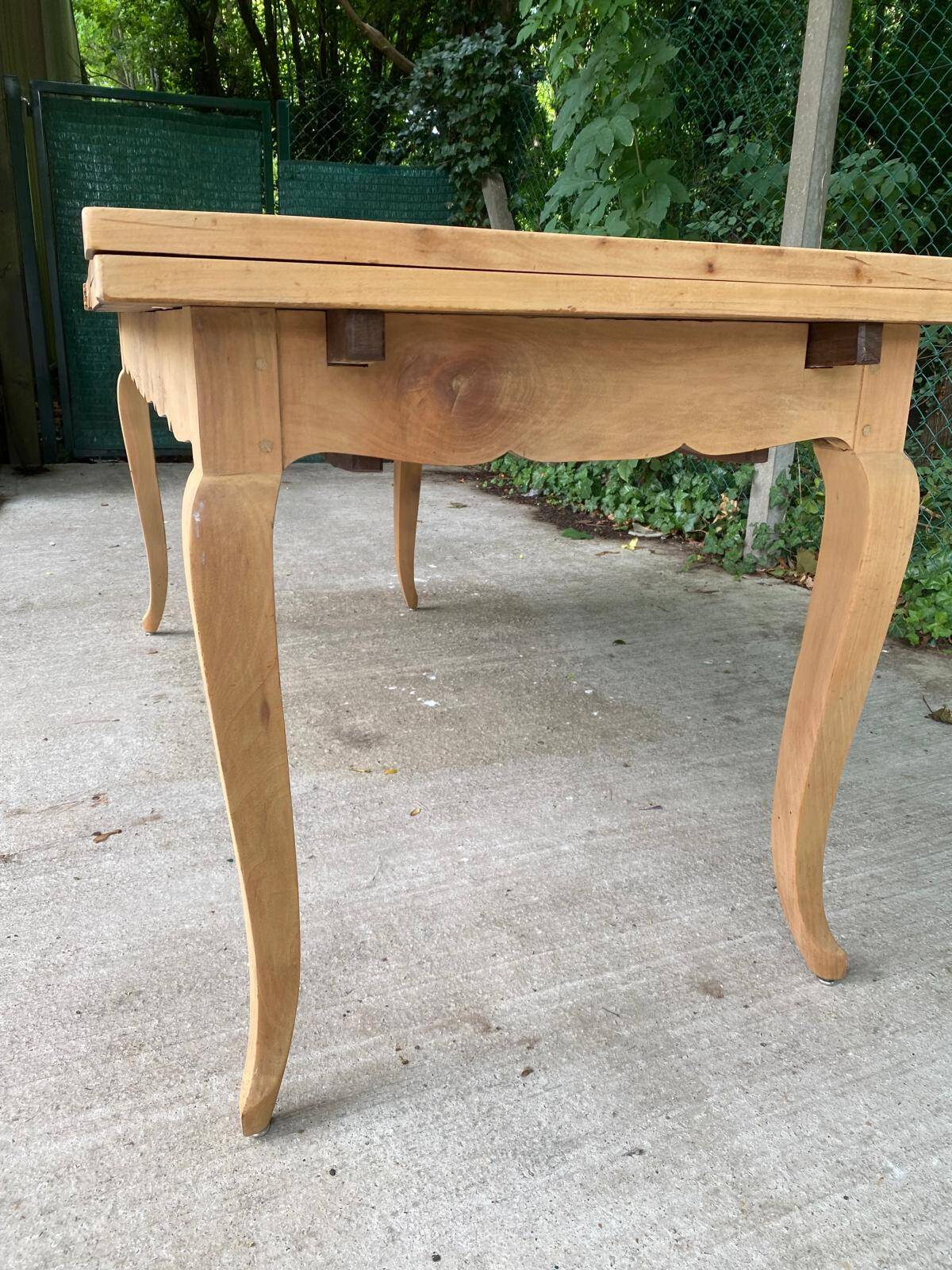 Louis XV extendable dining table from the 18th century, renovated in solid oak, 315cm