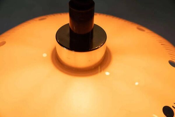 Suspension en verre de l'ère spatiale années 70, suspension en verre vintage Suède