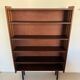 Vintage veneer bookcase with metal legs