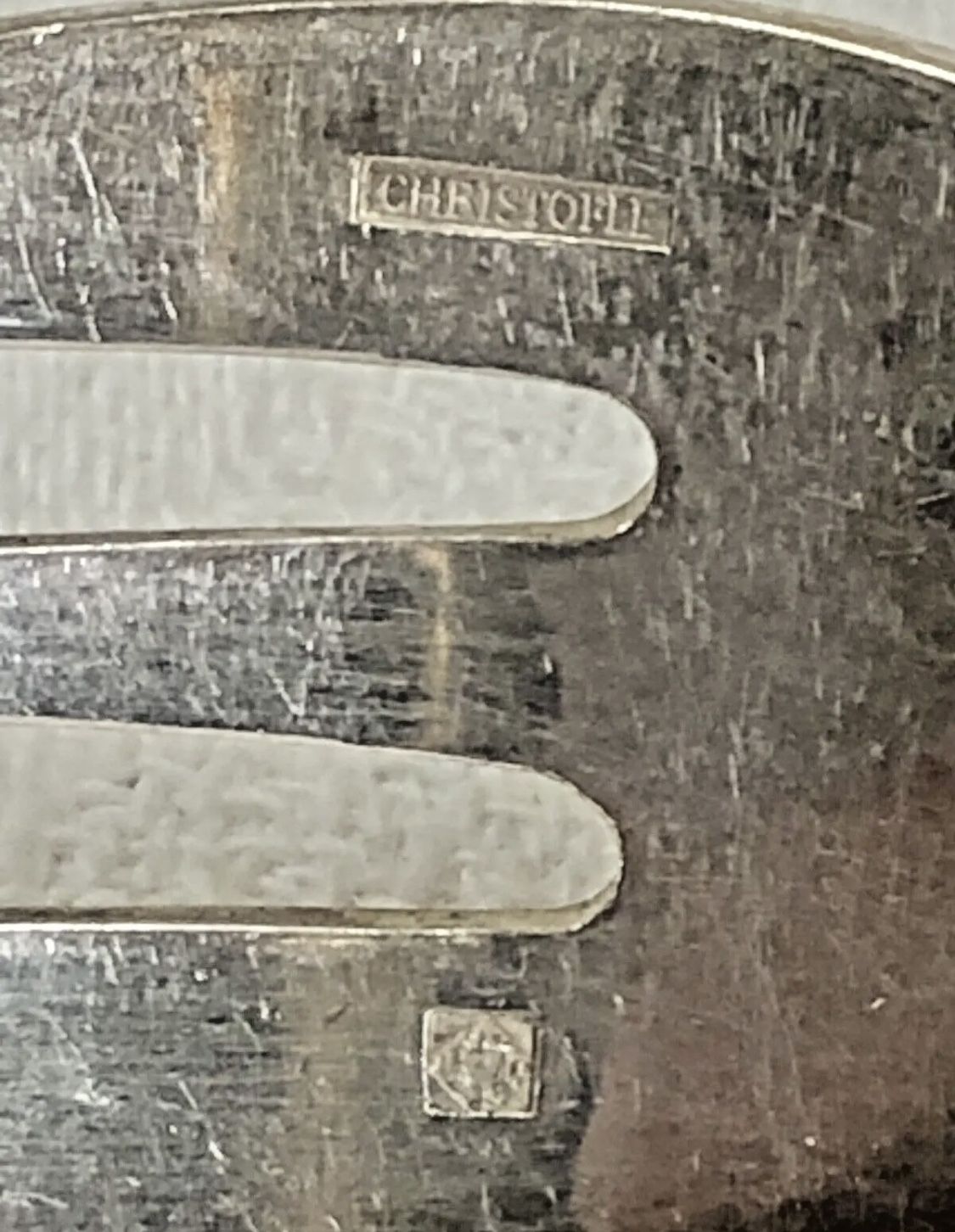 6 oyster forks Christofle crossed ribbons silver metal