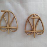 Pair of bamboo patère