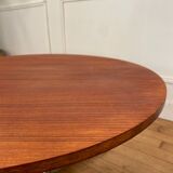 Round coffee table wood and metal, 70s