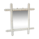 White bamboo effect wooden barber mirror 46 x 31 cm