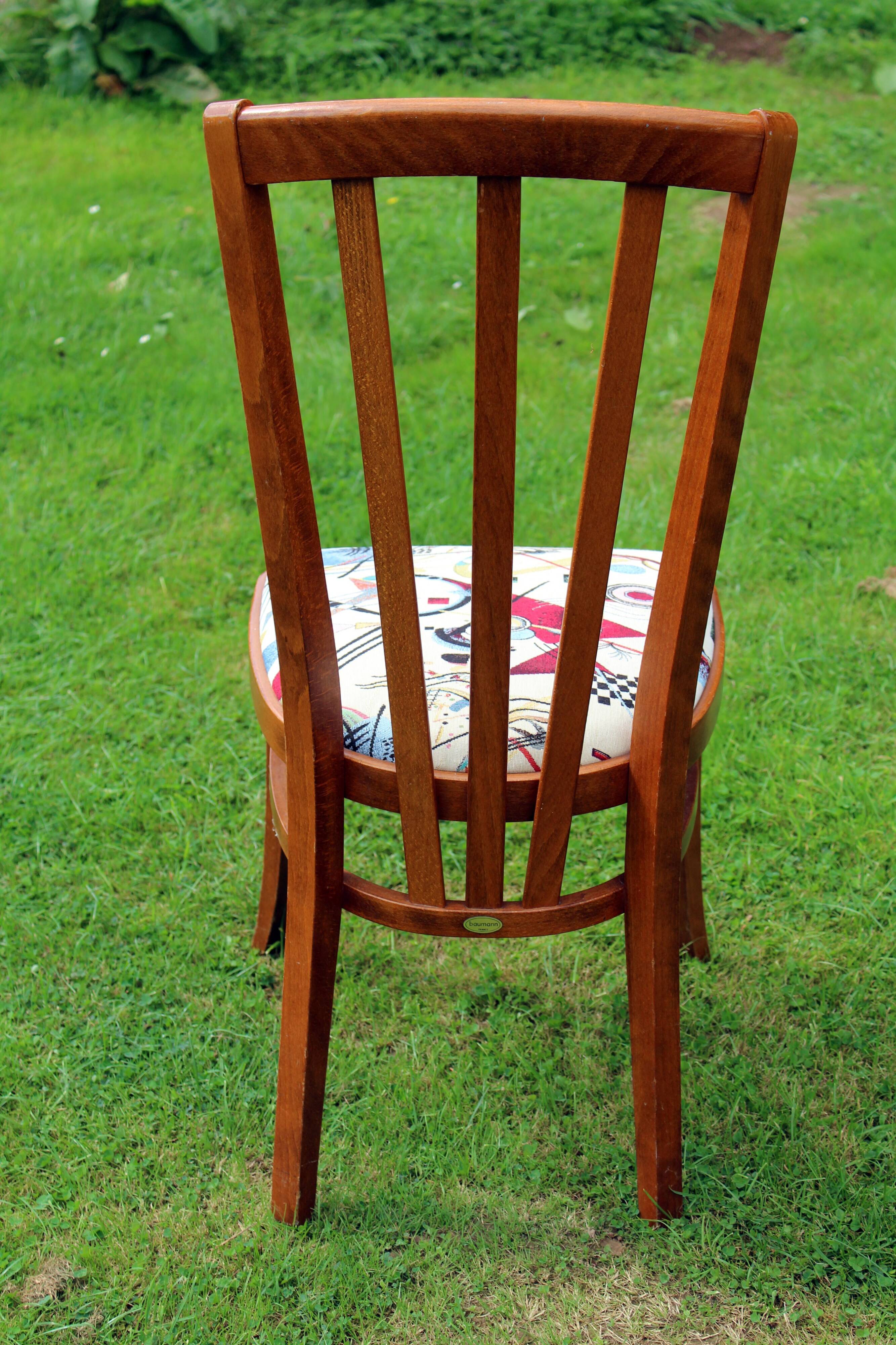 6 Baumann chairs, Kandinsky fabric