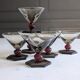 Verres à pied Art Deco verre de Murano