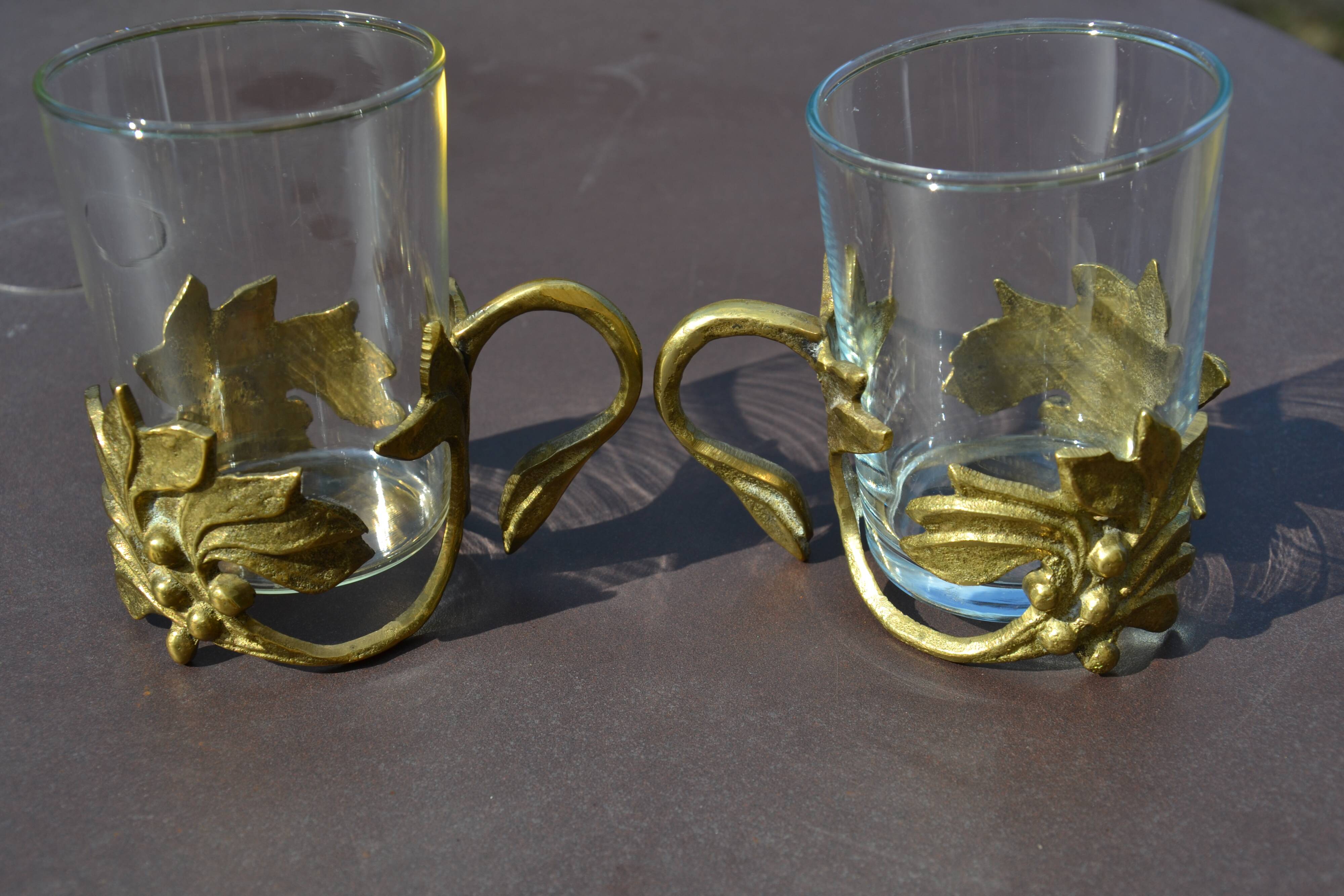 2 cups/art deco tea glasses