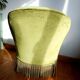 Art Deco green velvet toadstool armchair