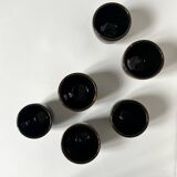 handmade ceramic service: 6-piece glazed stoneware coffee cups