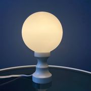 Lampe de table Space Age blanche en verre opalin