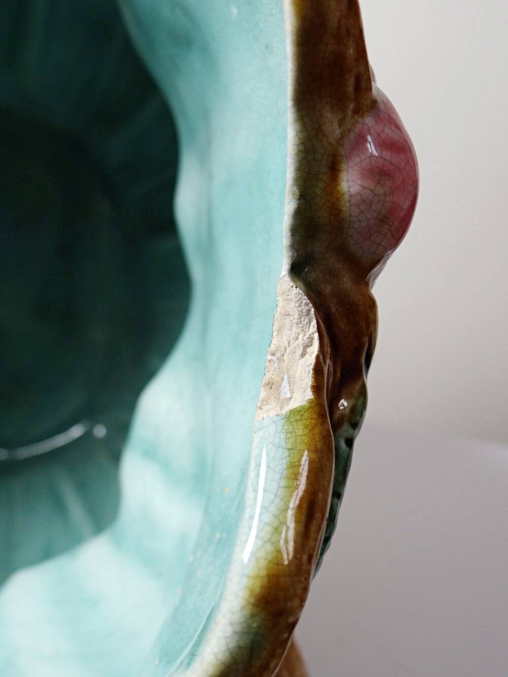 Important antique cache-pot in Onnaing barbotine "Pumpkin" from the early 20th century.