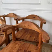 4 pine armchairs from the 1970s