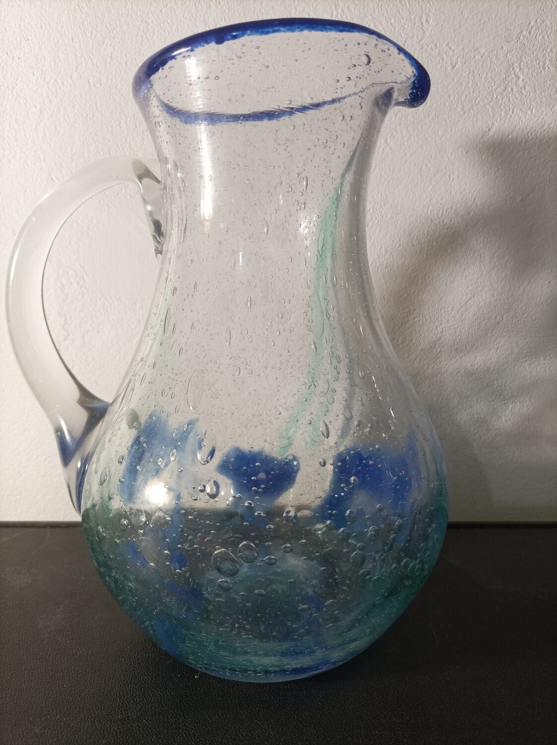 Pitcher Biot bubbled glass
