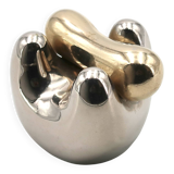 Gold and silver abstract sculpture, free form, 1970s