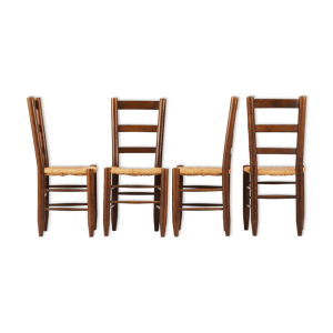 Chaises en paille circa 60