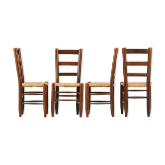 Chaises en paille circa 60