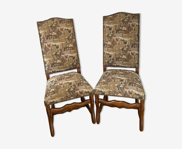 Paire de chaises Louis XIII "Os Mouton"