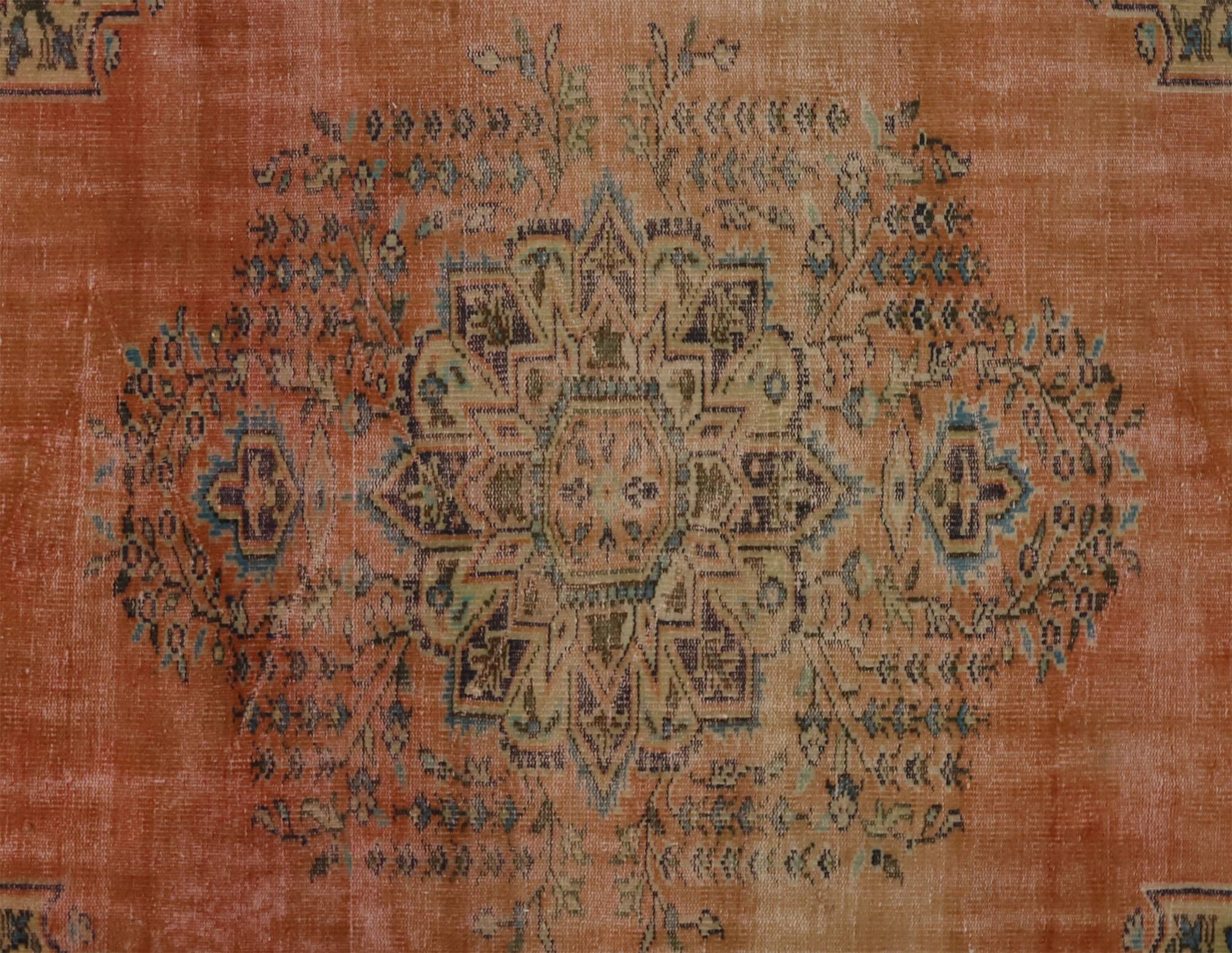 Turkish Anatolian Handmade Vintage Rug 270 cm x 174 cm