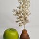 Antique white coral on turned wooden base, 25 cm