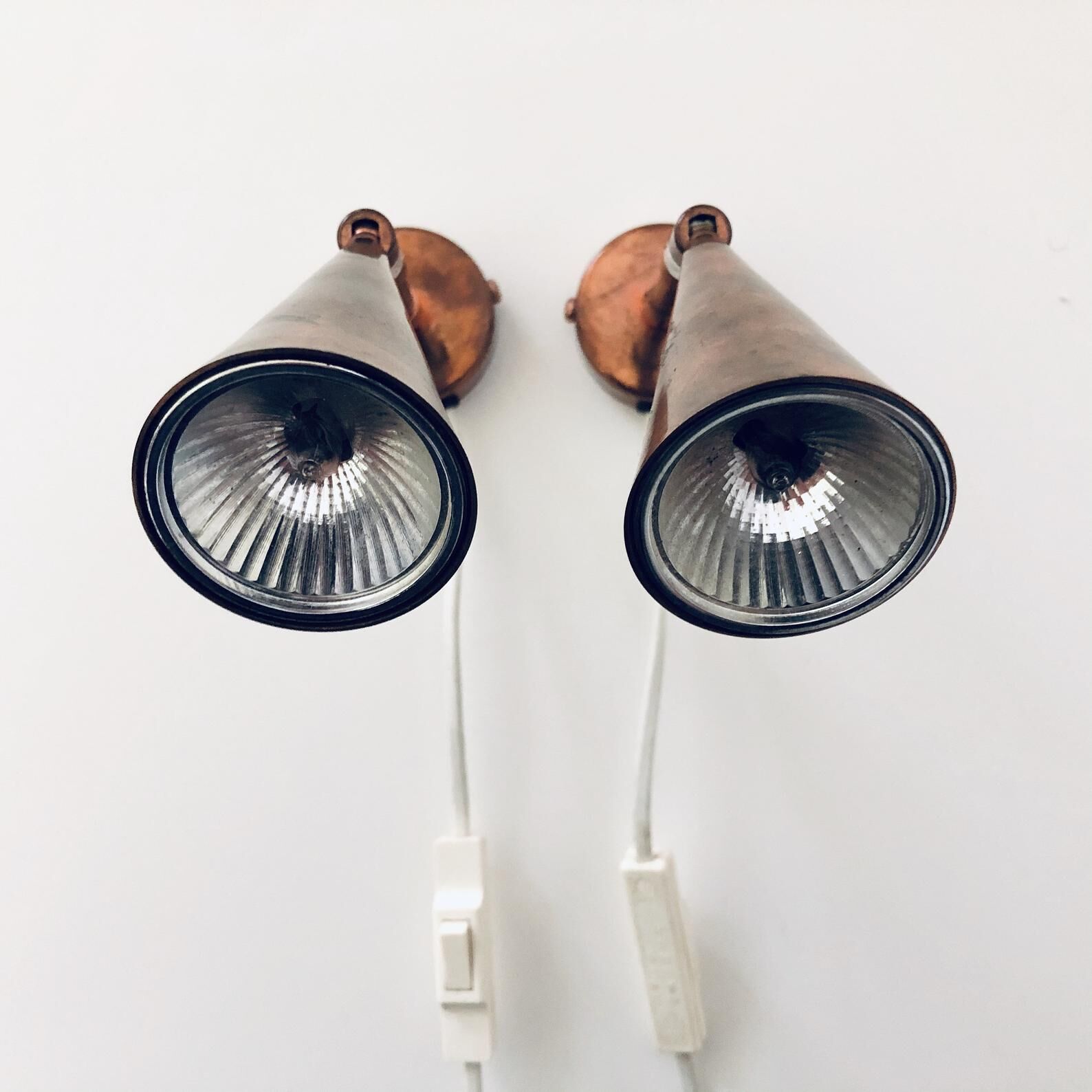 60s danish design brass lamps by D