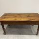 Antique natural wood farm table with 3 drawers
