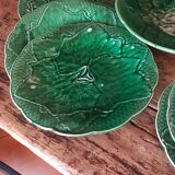 Plates in gien earthen earthenware slurry