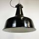 Industrial black pendant factory lamp with cast iron top, 1970s