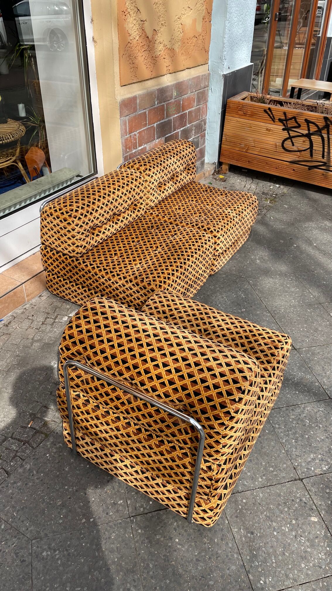 Sofa with 3 modules convertible into a bed of the 70s