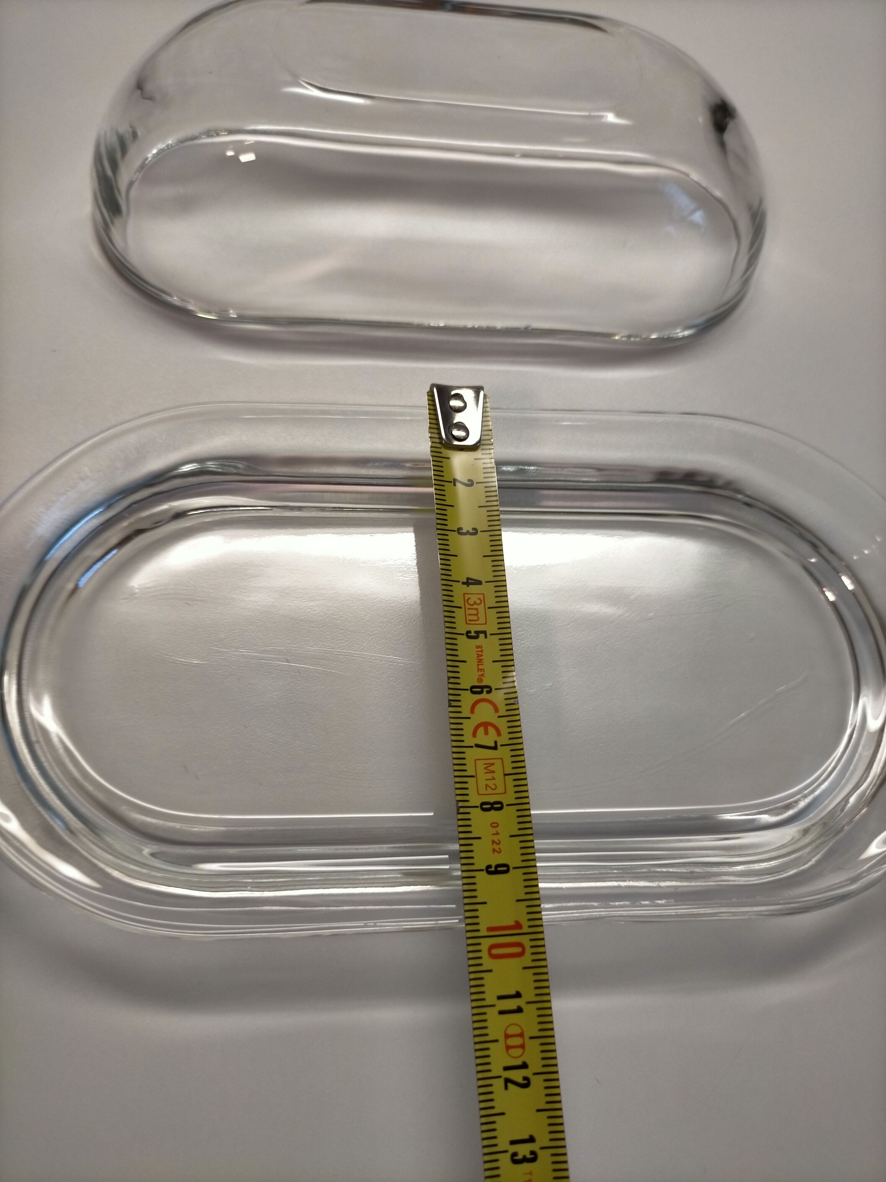 Vintage moulded glass butter