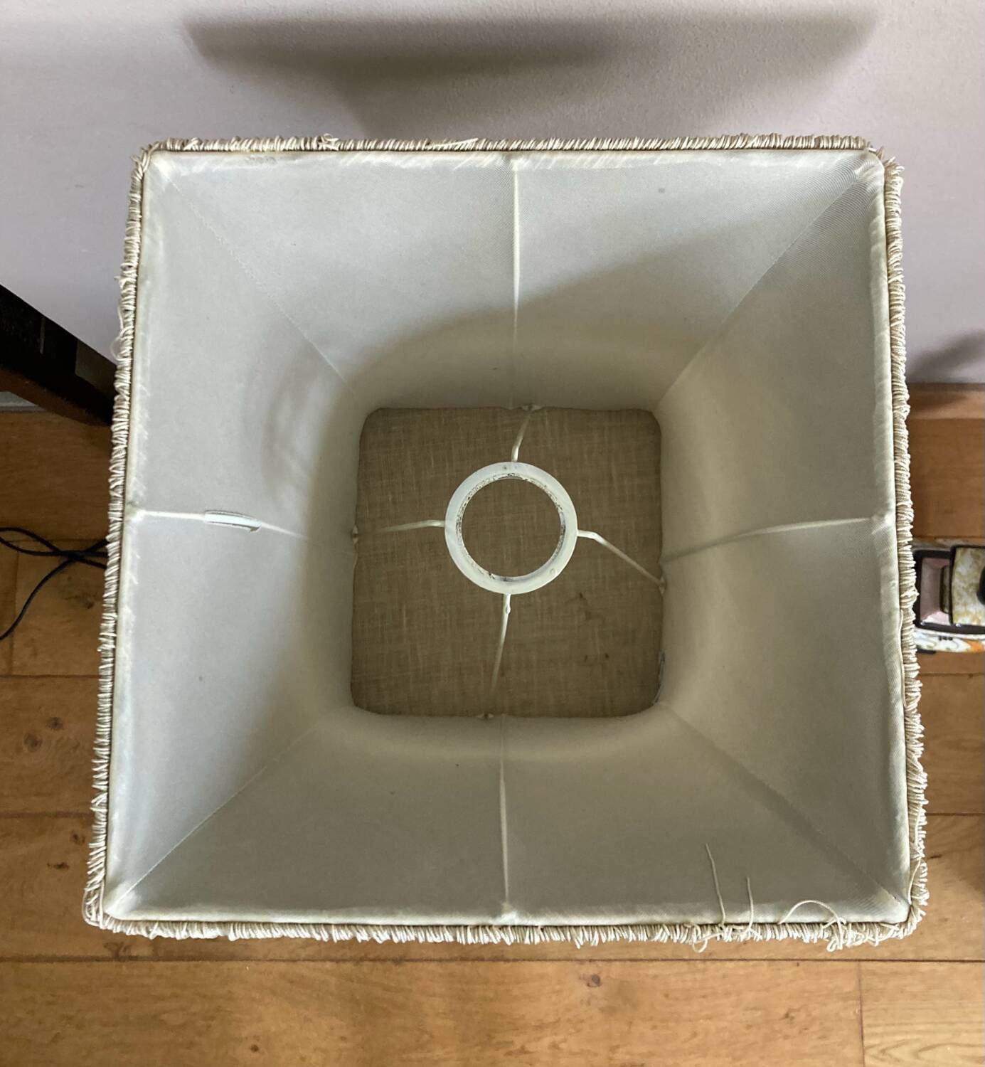 Living room lamp in cracked earthenware style, handmade decoration, 20th century