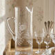 Old crystal/pulled glass pitcher engraved with floral decoration, Europe 1920-1930