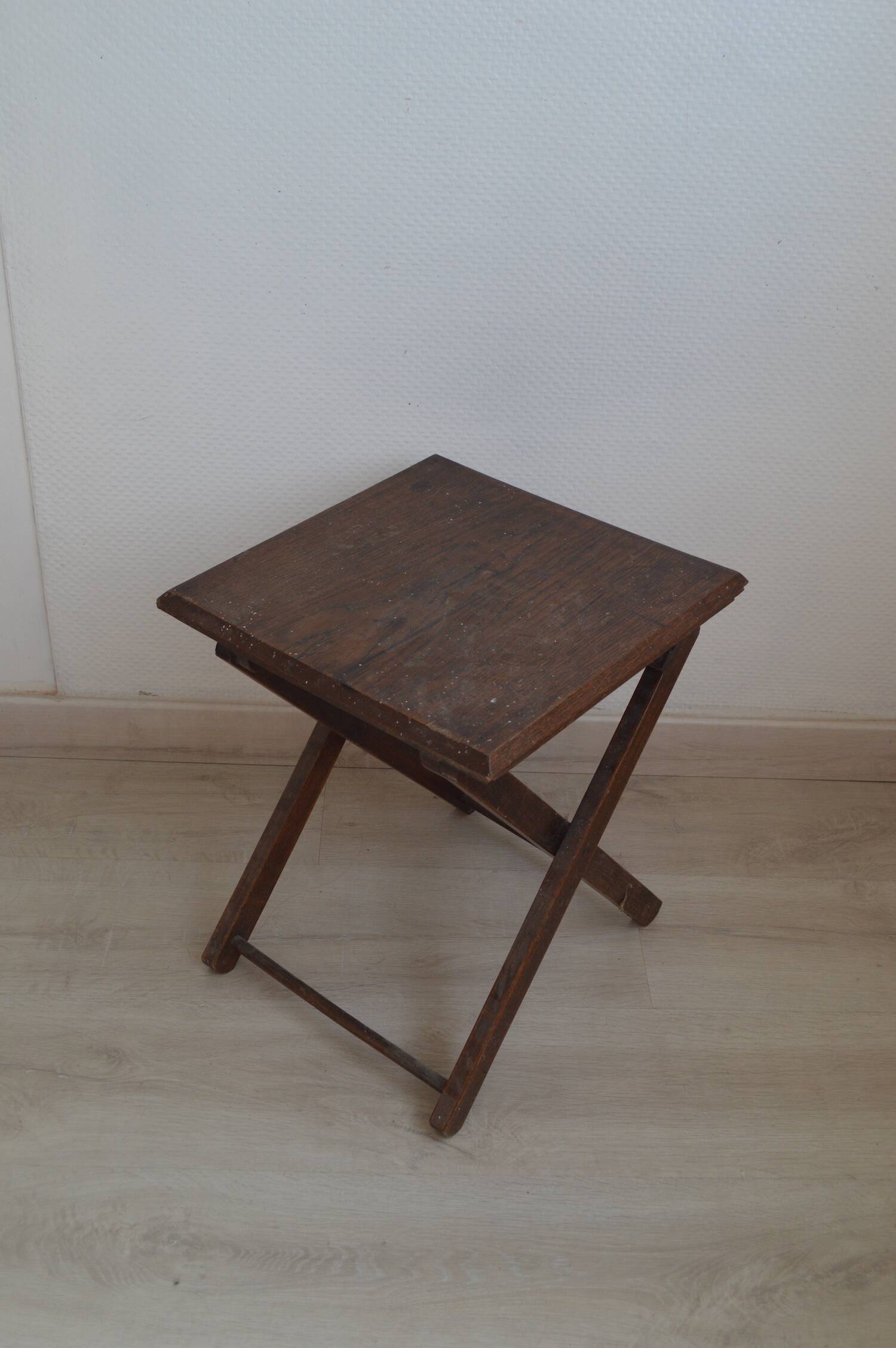 Folding wooden stool