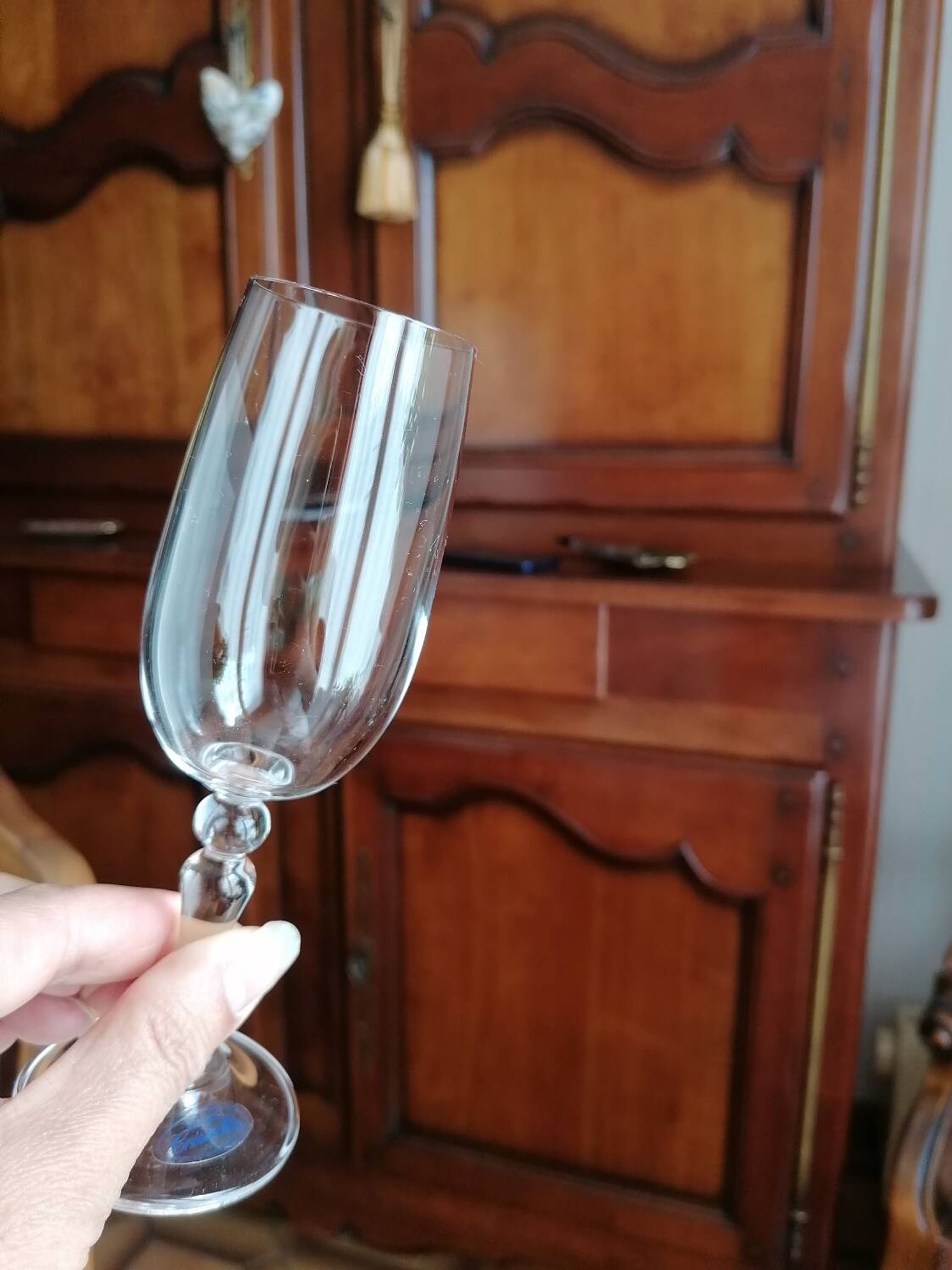 6 crystal glass stemware