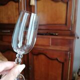 6 real crystal stem glasses
