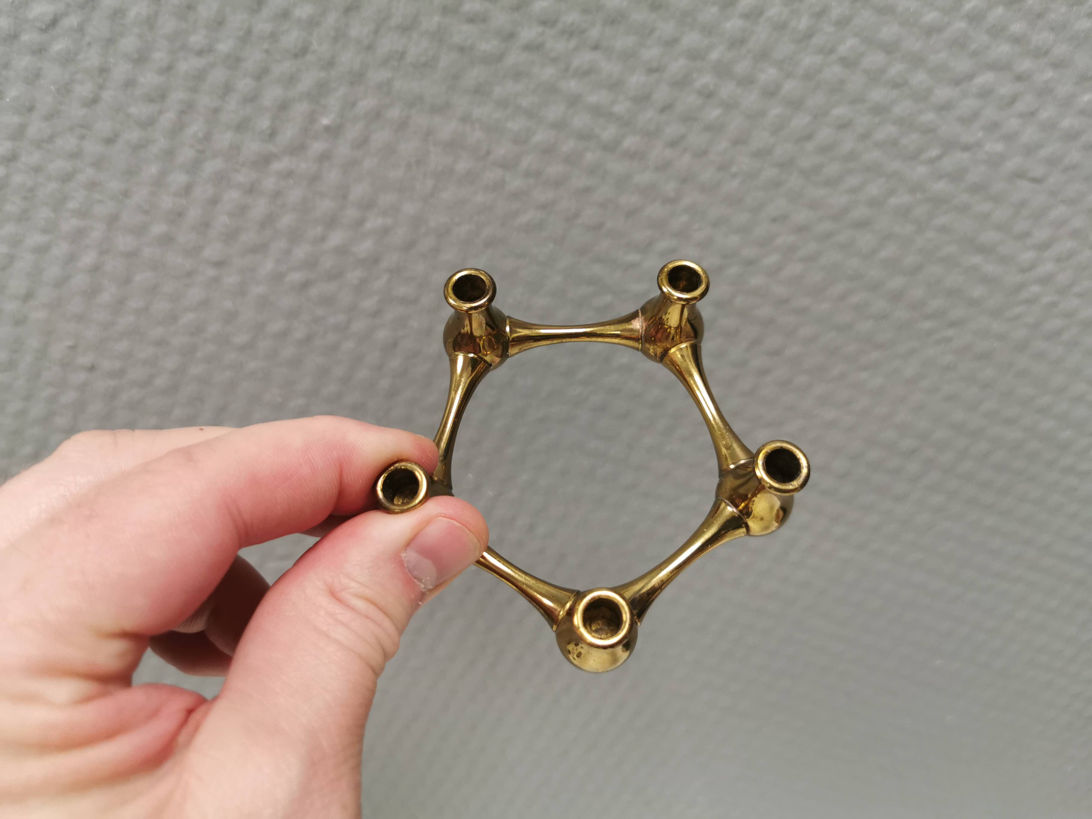 Solid brass candlestick designed by Jens Harald Quistgaard (JHQ) 1960s