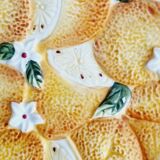 6 orange slip plates