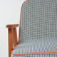 Fauteuil 366 pieds de poule bleu