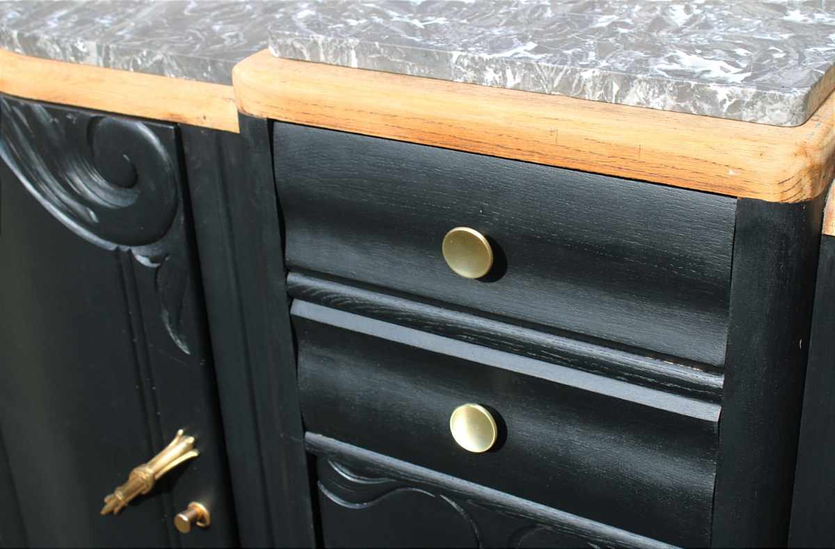 Vintage art deco solid wood sideboard